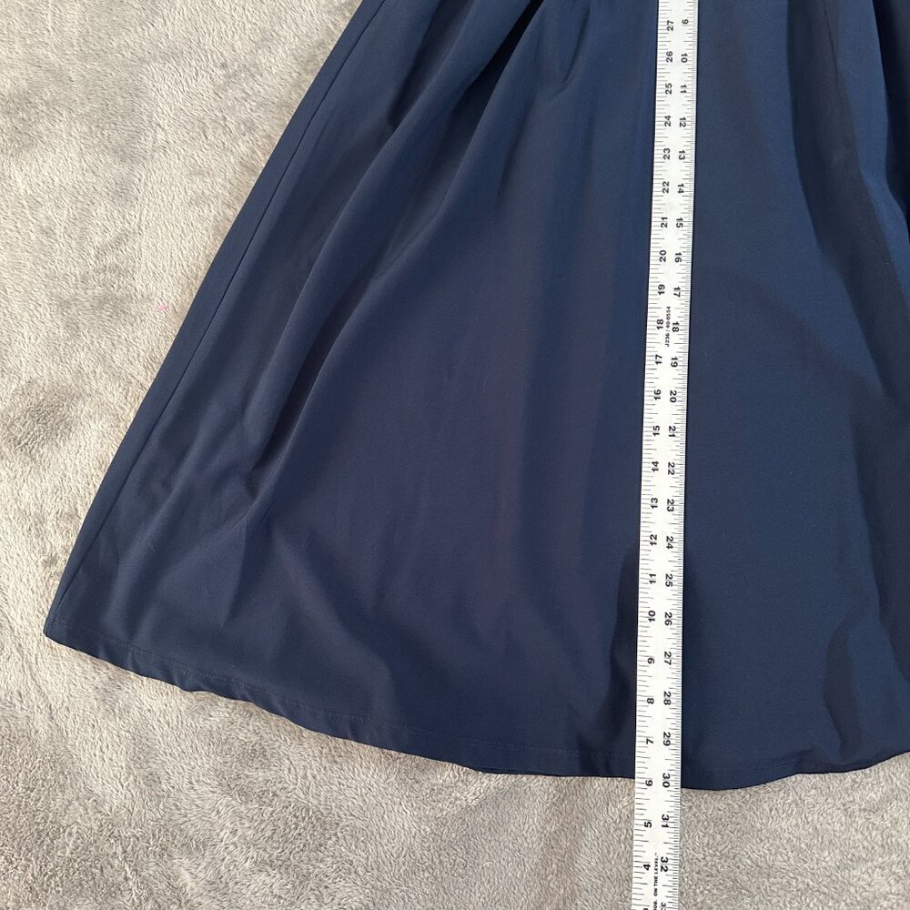 NWT Calvin Klein Belted Full Midi Dress Women's size 16 Navy Blue Classic Career - Picture 5 of 7